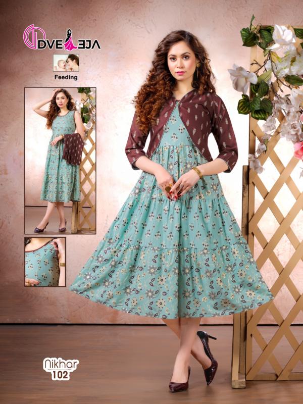 Dveeja Nikhar Designer Rayon Kurti With Jacket